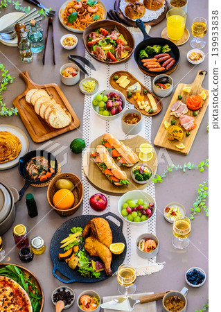 A variety of delicious dishes laid out on the table A variety of delicious dishes laid out on the table 139933838