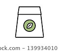 Icon of a paper bag containing tea leaves 139934010