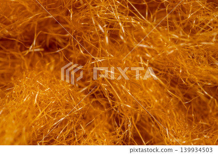 Golden fiber texture background macro organic wavy lines close up 139934503