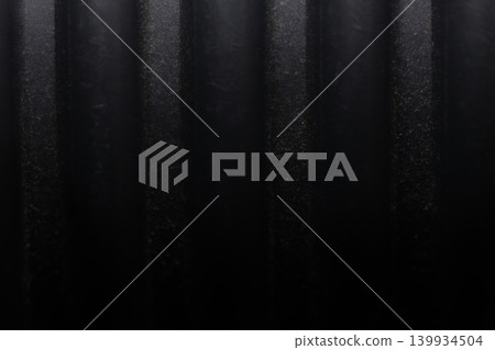 Grey corrugated plastic pipe texture background industrial macro close up 139934504