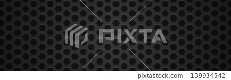 Perforated hexagon grid dark black carbon metal matte background Perforated hexagon grid dark black carbon metal matte background 139934542