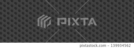 Dark gray perforated metal grid texture black carbon 139934562