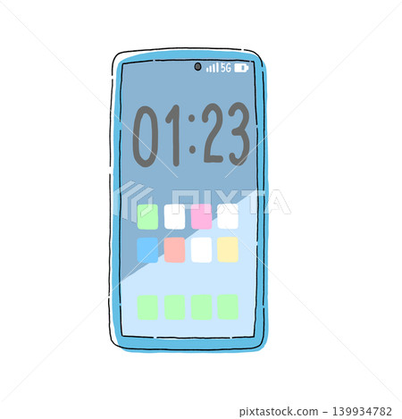 智慧型手機插圖(淺藍色) 智慧型手機插圖(淺藍色) 139934782