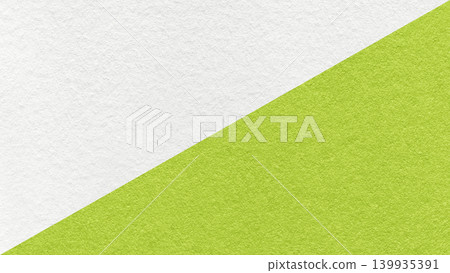 White paper texture two color background with lime green diagonal split and copy space for template, banner, presentation White paper texture two color background with lime green diagonal split and copy space for template, banner, presentation 139935391