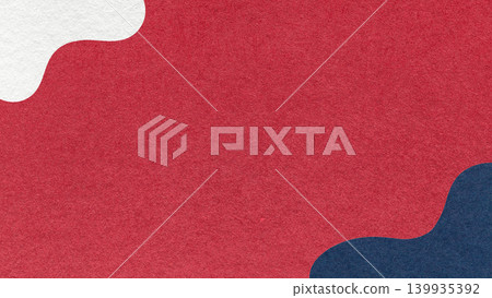 Wine red textured paper background with dark blue white fluid blob corner shapes and copy space for banner, presentation Wine red textured paper background with dark blue white fluid blob corner shapes and copy space for banner, presentation 139935392
