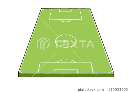 Soccer field perspective, green grass pitch court black outline. Sport football ground isometric view, game play area graphic. Soccer field perspective, green grass pitch court black outline. Sport football ground isometric view, game play area graphic. 139935993