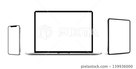 Laptop, digital tablet pc and smartphone isolated on white background Laptop, digital tablet pc and smartphone isolated on white background 139936000