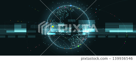 Digital cyberspace background representing big data, cloud computing, and AI 139936546