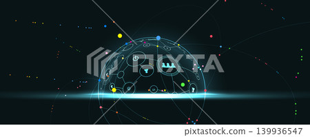 Digital cyberspace background representing big data, cloud computing, and AI 139936547