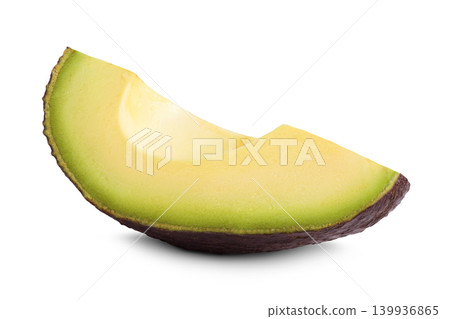 avocado piece isolated on white background close up avocado piece isolated on white background close up 139936865