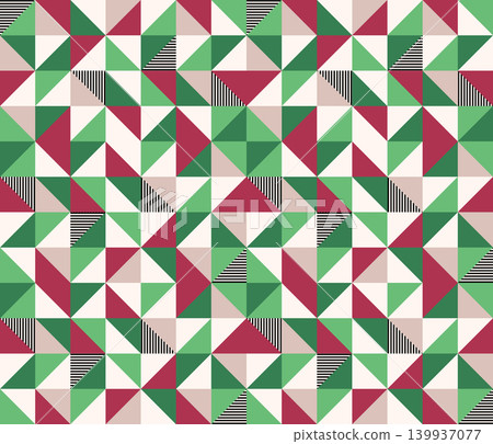 Seamless geometric Bauhaus style pattern with abstract shapes and vibrant color blocks. Eps 10 Seamless geometric Bauhaus style pattern with abstract shapes and vibrant color blocks. Eps 10 139937077