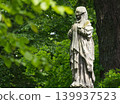 Dessau, Germany  05.24.2026Antique stone female statue with veil close up view 139937523