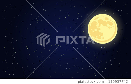 Full moon and starry night sky background illustration Full moon and starry night sky background illustration 139937742