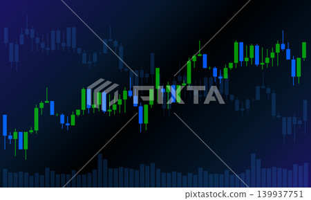 Cyber-style candlestick chart background illustration Cyber-style candlestick chart background illustration 139937751