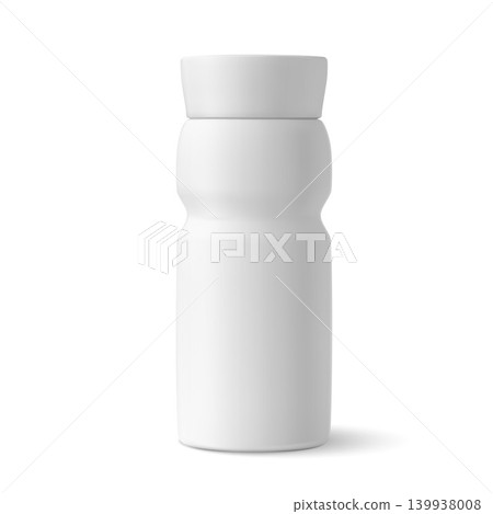 Realistic white plastic fitness bottle icon with a closed lid, blank mockup for branding. Realistic white plastic fitness bottle icon with a closed lid, blank mockup for branding. 139938008
