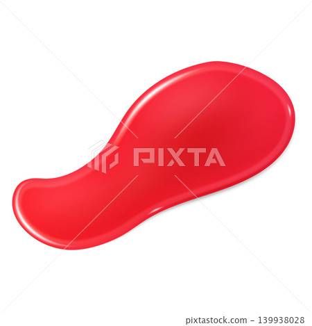 Red paint drop 3D realistic vector illustration, melt honey syrup, color nectar splash, glossy liquid stain, fluid drip Red paint drop 3D realistic vector illustration, melt honey syrup, color nectar splash, glossy liquid stain, fluid drip 139938028