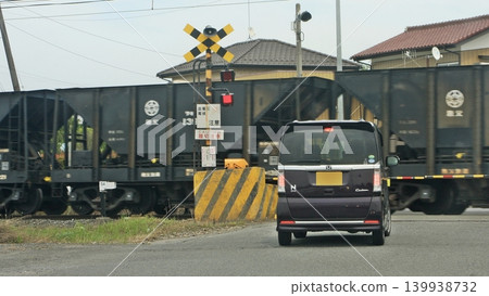 Chichibu Railway (May 25, 2023) Mikajiri Line: Freight train "Oku" passes through the level crossing. Crossing number: 33 Chichibu Railway (May 25, 2023) Mikajiri Line: Freight train "Oku" passes through the level crossing. Crossing number: 33 139938732