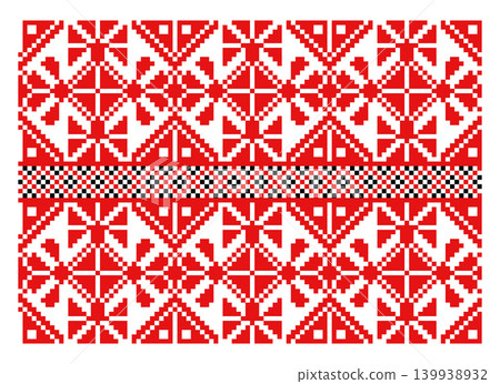 Embroidery vyshyvanka clothes geometric ornament Embroidery vyshyvanka clothes geometric ornament 139938932