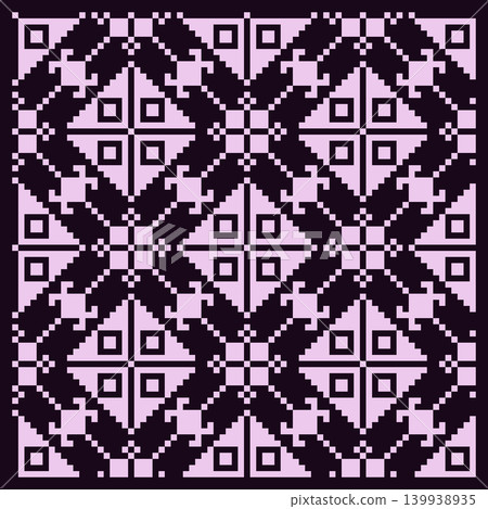 Ukrainian Seamless Pattern Geometric Tile on black Ukrainian Seamless Pattern Geometric Tile on black 139938935