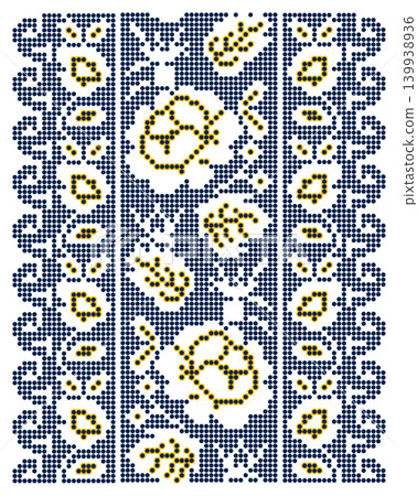 Ukrainian beaded pattern of roses in blue yellow Ukrainian beaded pattern of roses in blue yellow 139938936