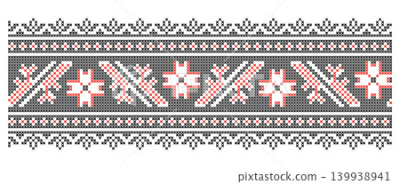 Chernihiv Ukrainian cross stitch stars ornament Chernihiv Ukrainian cross stitch stars ornament 139938941