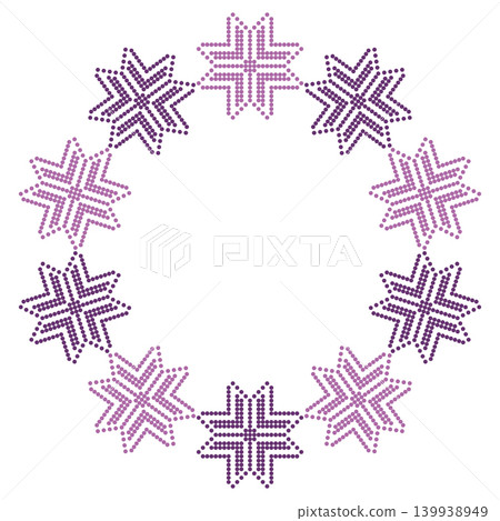 Round frame of red Ukrainian embroidery stars Round frame of red Ukrainian embroidery stars 139938949