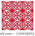 Ukrainian Chernihiv Seamless Pattern Red Ornament 139938952