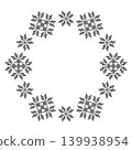 Round frame of cross-stitch black stars elements 139938954