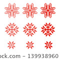 Ukrainian embroidery eight-pointed stars motif set 139938960