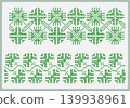 Green beaded Ukrainian floral embroidery set 139938961