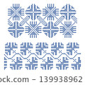 Blue cross-stitch ornament from Chernihiv, Ukraine 139938962
