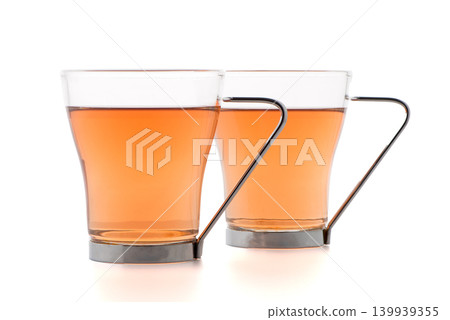 Two glass cups of black tea Two glass cups of black tea 139939355
