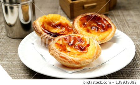 Portuguese Custard Tarts with Coffee Portuguese Custard Tarts with Coffee 139939382