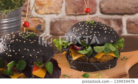 Tasty grilled veggie burgers Tasty grilled veggie burgers 139939476