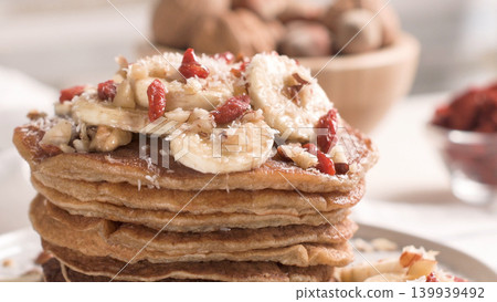 Healthy breakfast table Healthy breakfast table 139939492