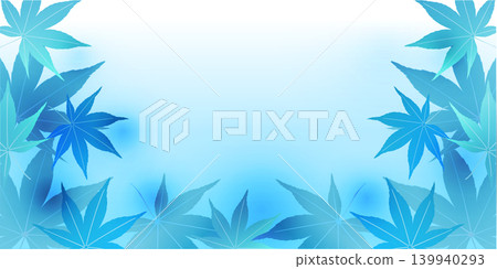 清新的藍色楓葉設計背景。 清新的藍色楓葉設計背景。 139940293