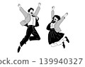 High school boys and girls jumping 139940327