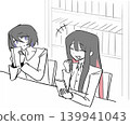 A woman is troubled by noise in the library. 139941043