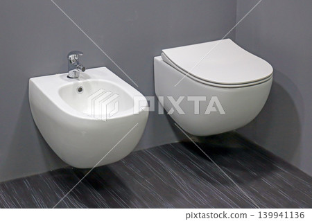 Toilet and bidet set Toilet and bidet set 139941136