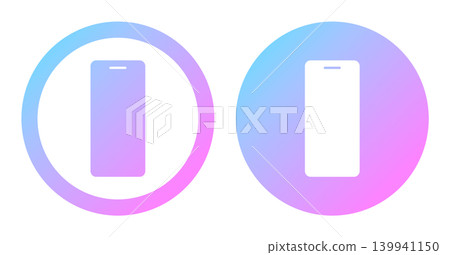 Smartphone icon set of 2 (vector material) Smartphone icon set of 2 (vector material) 139941150