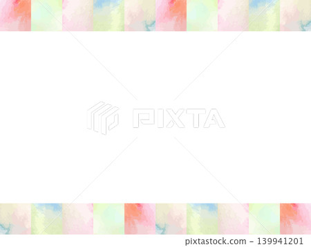 色彩繽紛的水彩瓷磚風格邊框背景插圖 139941201
