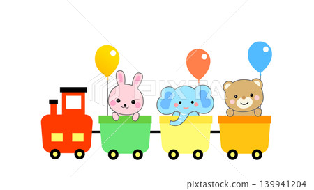可愛的動物們搭火車 139941204