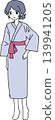 A woman wearing a yukata (full body) 139941205