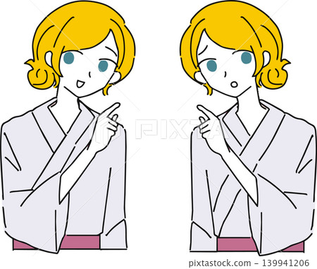 身穿浴衣（上身）的女子 139941206