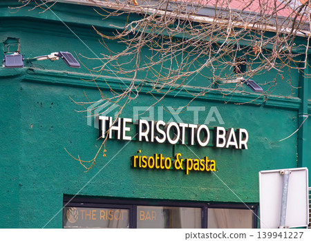 Risotto and pasta bar facade sign 139941227