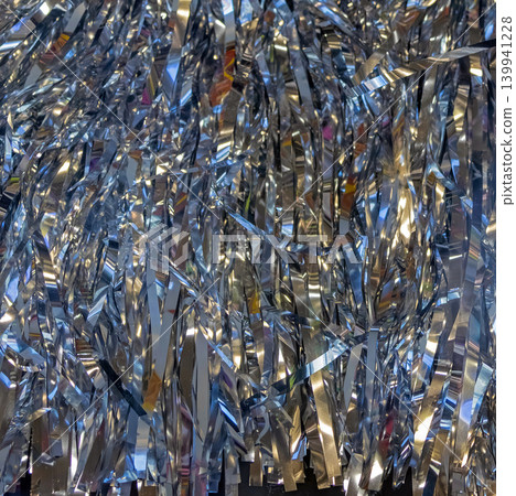 Silver metallic tinsel cellophane 139941228