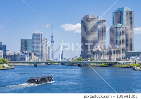 View of Tokyo Skytree and Sumida River from Kachidoki Bridge View of Tokyo Skytree and Sumida River from Kachidoki Bridge 139941305