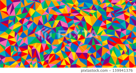 Colorful geometric low-polygon triangle mosaic background Colorful geometric low-polygon triangle mosaic background 139941376