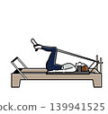 Woman in tabletop position during machine Pilates 139941525