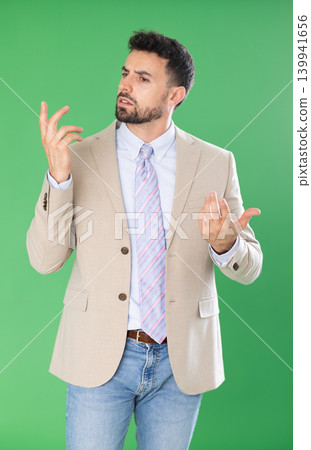 Man realizes something has been forgotten on green screen background 139941656